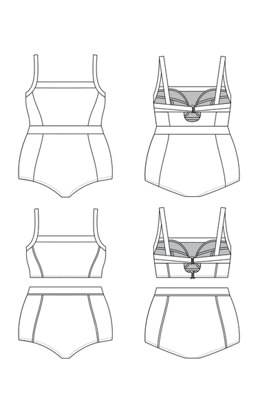 Cashmerette Ipswich Swimsuit & Bikini - UK Sizes 16 - 32 Cup C-H – Sewbox