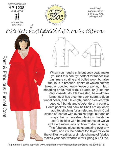 New from Hot Patterns - the Funnel Coat is here!!