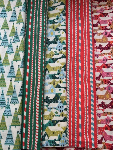 Liberty Lasenby Cotton -  'Festive Fair' Christmas Collection 5xFQ Pack 1