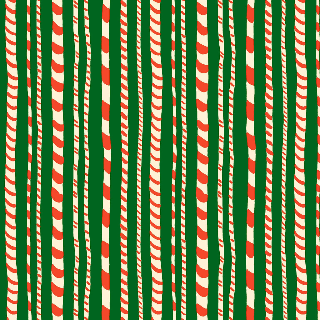 Liberty Lasenby Cotton - Festive Fair  - Candy Cane Stripe 347B