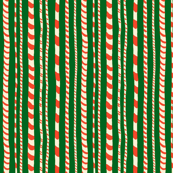 Liberty Lasenby Cotton - Festive Fair  - Candy Cane Stripe 347B